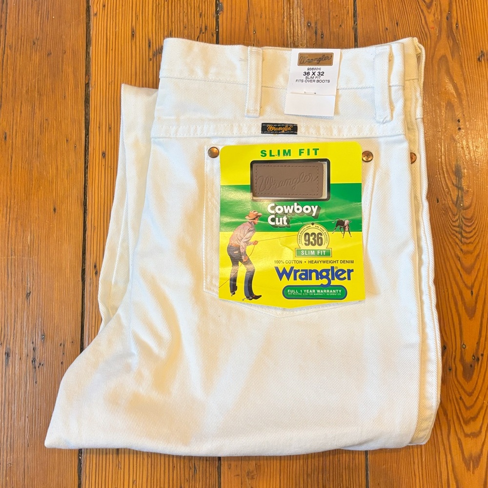 Wrangler 936 Slim Fit Cowboy Cut Classic White Jeans